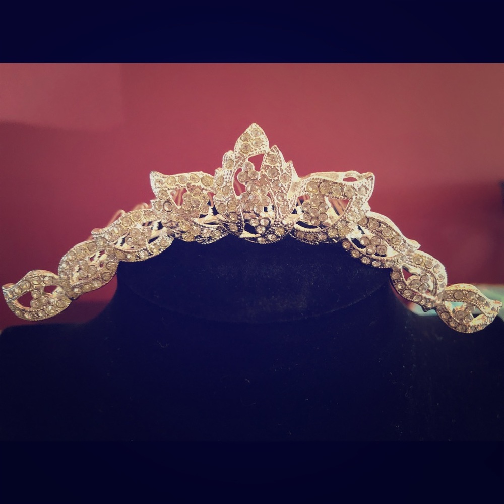 Silver Swarovski Crystal Tiara Comb/ Headpiece